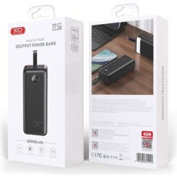 Power bank XO PR240 USB-C PD20W USB-A 22,5W з ліхтариком 30000 mAh Black - Photo 4