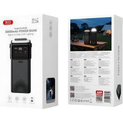 Power bank XO PR285 USB-C PD20W USB-A 22,5W з ліхтариком 30000 mAh Black - Photo 4
