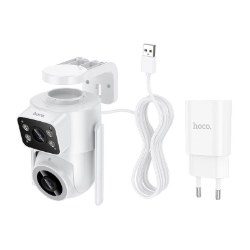 Камера для відеоспостереження Hoco D9 outdoor PTZ HD camera White - Photo 4
